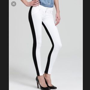 Hudson black and white skinny jeans